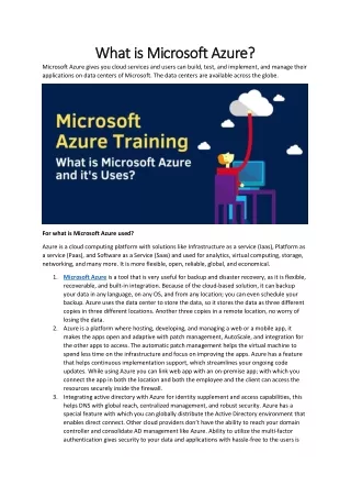 What is Microsoft Azure and it's uses - CA Software Technologies