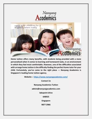 Chemistry Tuition in Singapore - Nanyang Academics