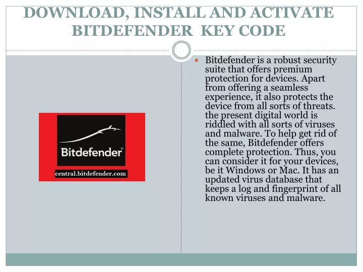 download install and activate bitdefender key code