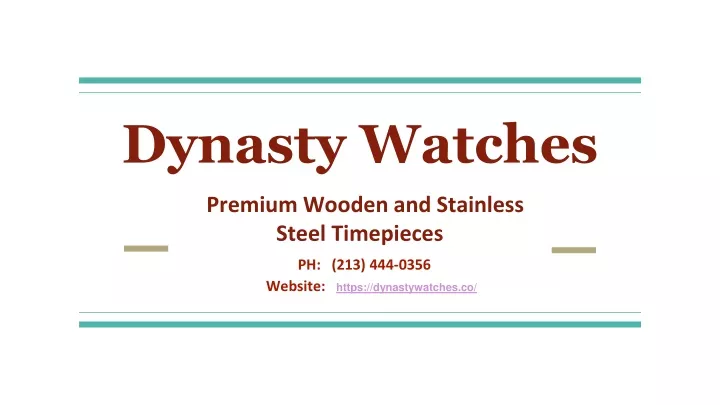 dynasty watches