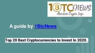 Top 20 Best Cryptocurrencies to Invest In 2020.