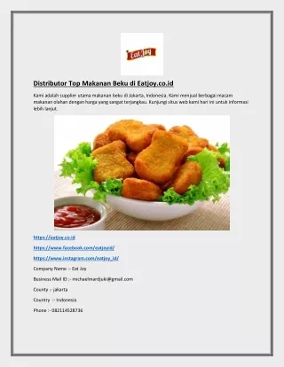 Distributor Top Makanan Beku di Eatjoy.co.id