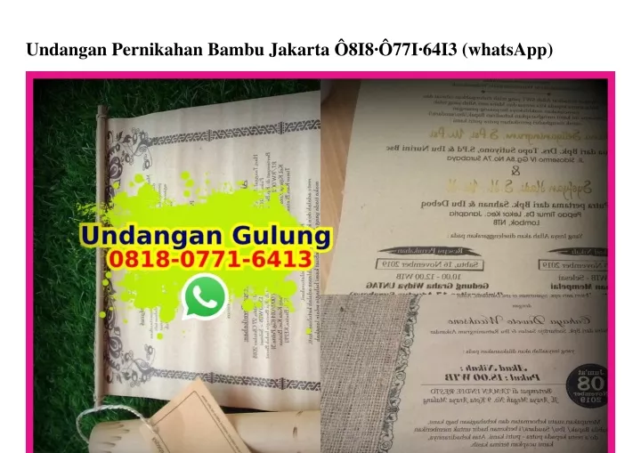 undangan pernikahan bambu jakarta 8i8 77i 64i3