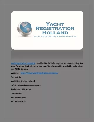 Registering a Yacht(Yachtregistration.company)