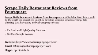 Scrape Daily Restaurant Reviews from Foursquare