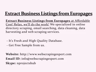 Extract Business Listings from Europages