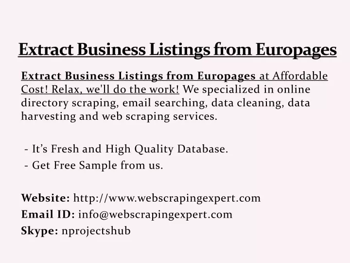 extract business listings from europages