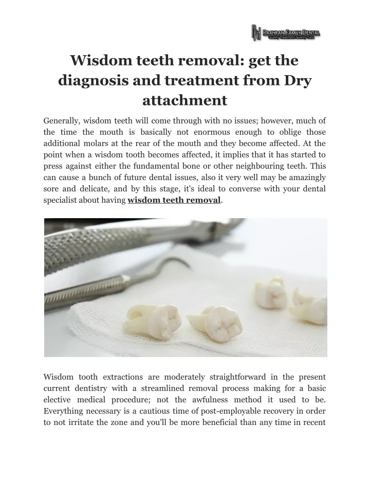 wisdom teeth removal get the diagnosis