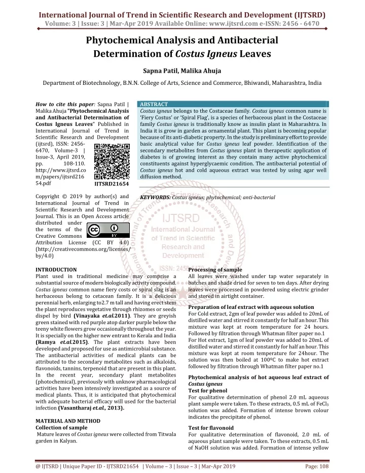 international journal of trend in scientific