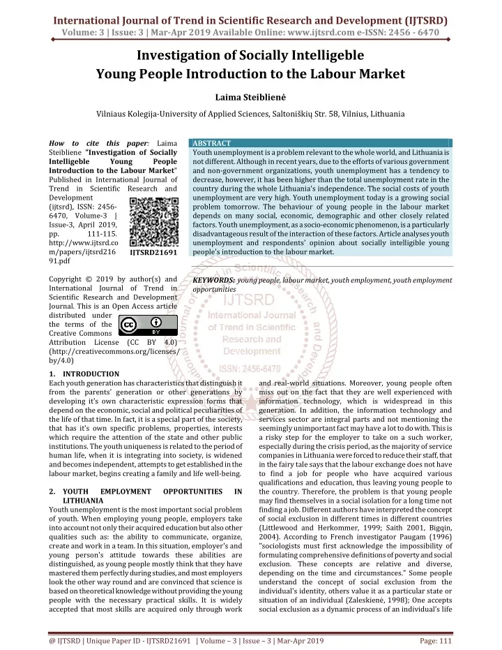 international journal of trend in scientific