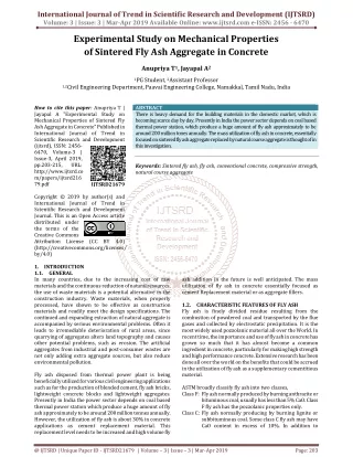 Experimental Study on Mechanical Properties of Sintered Fly Ash Aggregate in Concrete