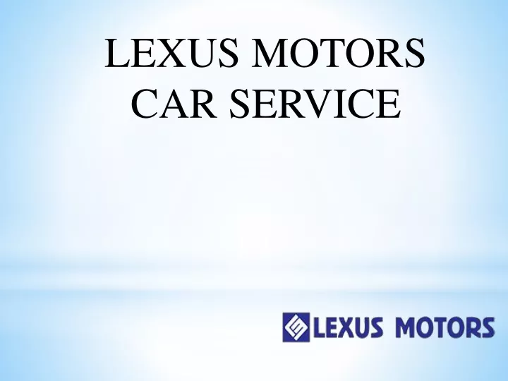 lexus motors car service