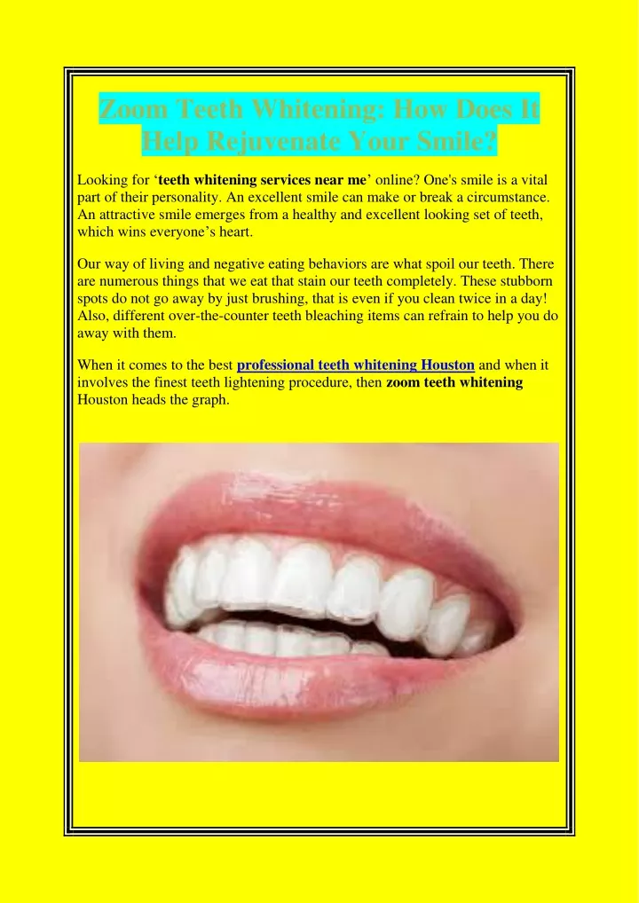 zoom teeth whitening how does it help rejuvenate