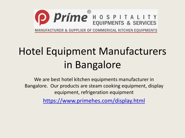 hotel equipment manufacturers in bangalore