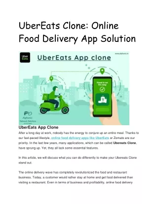 UberEats Clone | UberEats Clone Script