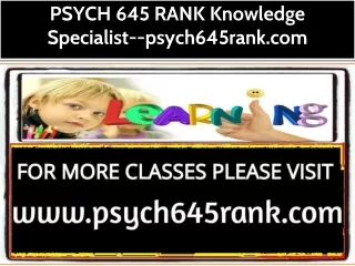 PSYCH 645 RANK Knowledge Specialist--psych645rank.com