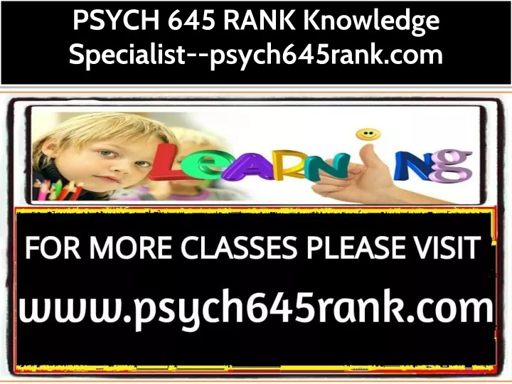 psych 645 rank knowledge specialist psych645rank