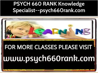 PSYCH 660 RANK Knowledge Specialist--psych660rank.com