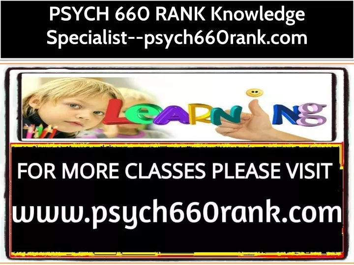 psych 660 rank knowledge specialist psych660rank
