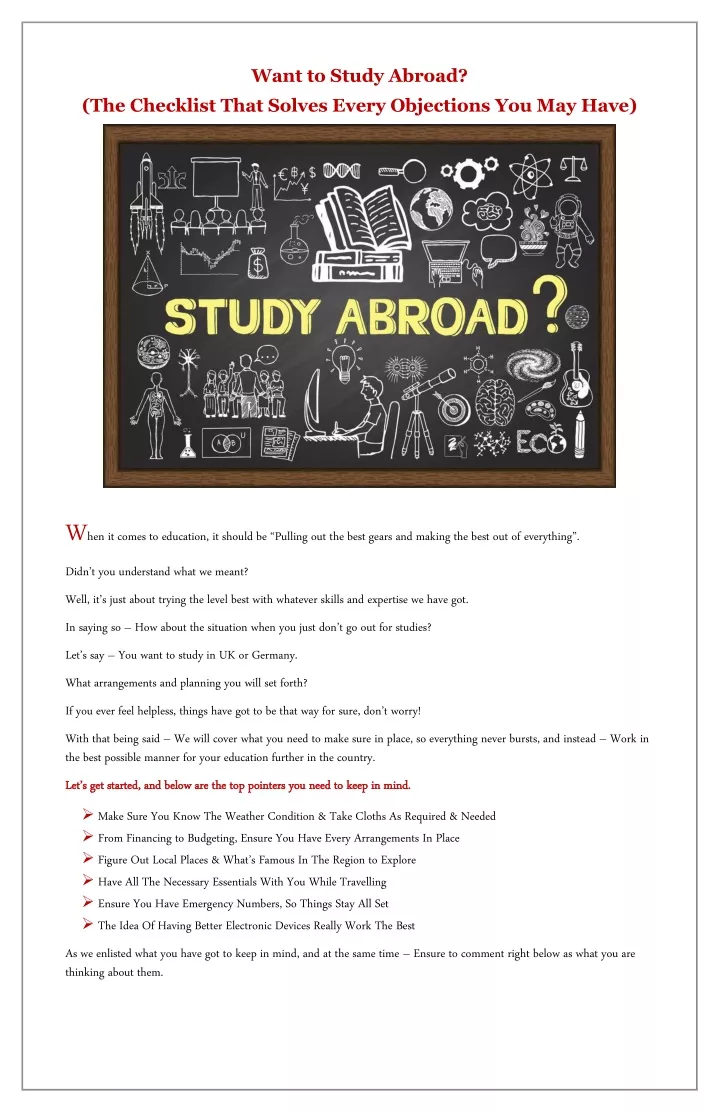 want to study abroad