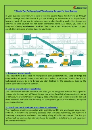 7 Simple Tips To Choose Ideal Warehousing Services For Your Business