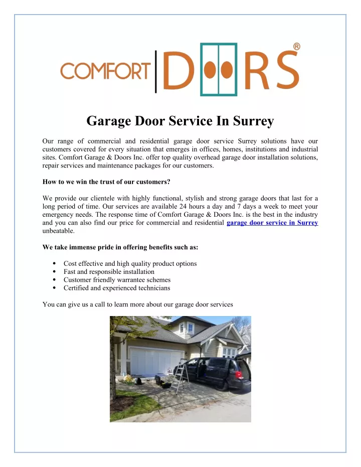 garage door service in surrey