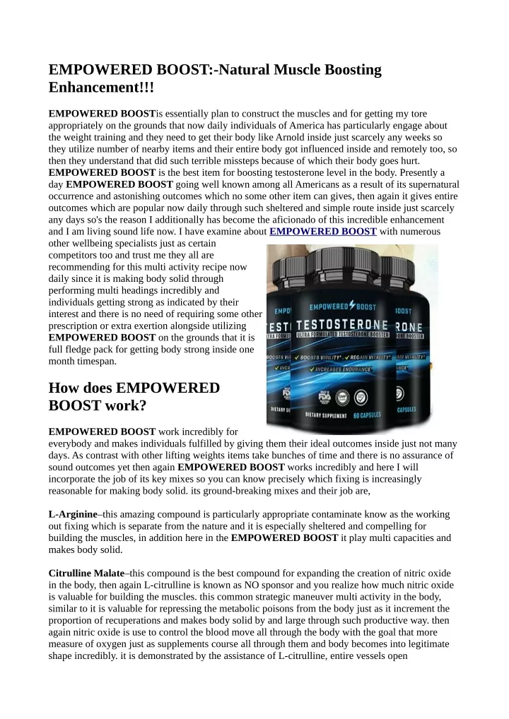 empowered boost natural muscle boosting