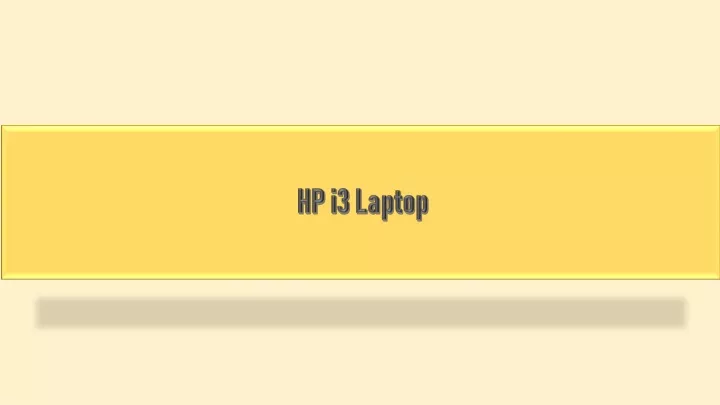 hp i3 laptop