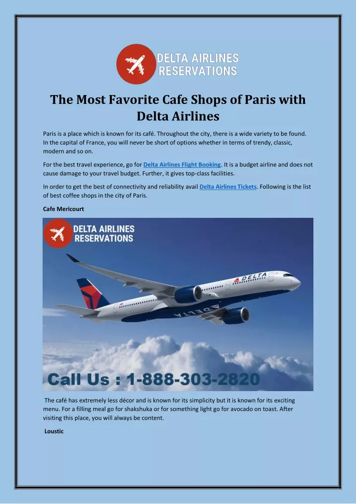 the most favorite cafe shops of paris with delta