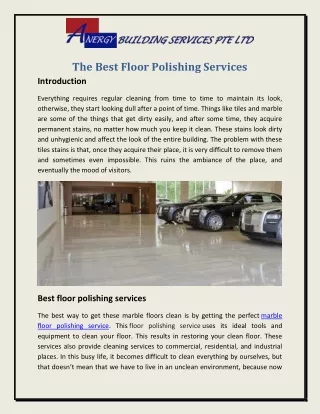 The Best Floor Polishing Services