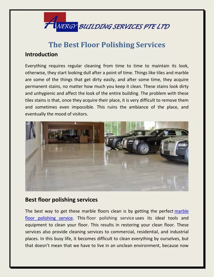 the best floor polishing services introduction