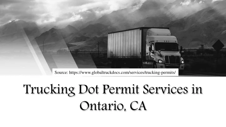 trucking dot permit services in ontario ca