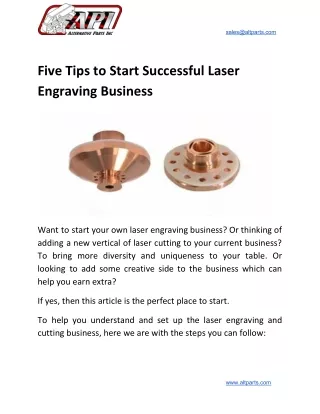 Five Tips to Start Successful Laser Engraving Business