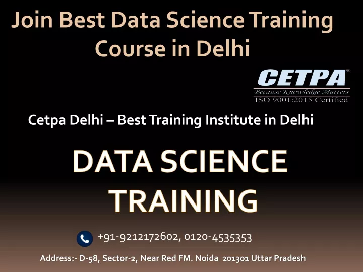 join best data science training course in delhi