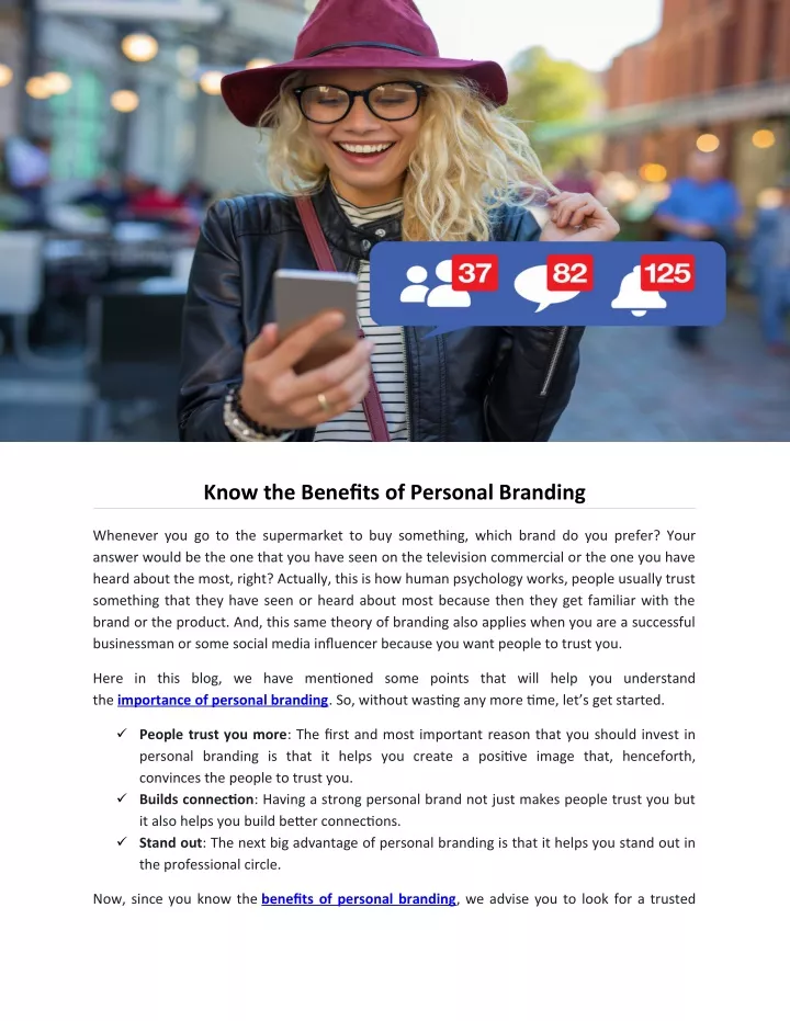 know the benefits of personal branding