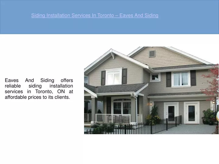 siding installation services in toronto eaves