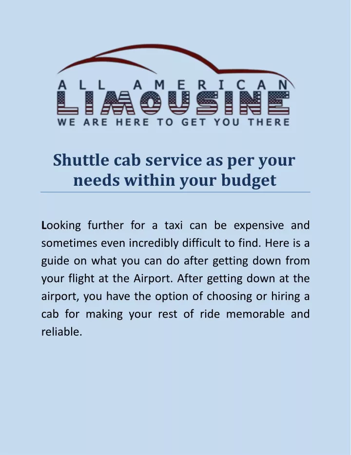 shuttle cab service as per your needs within your budget