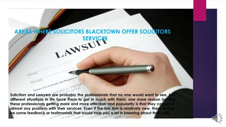 areas where solicitors blacktown offer solicitors