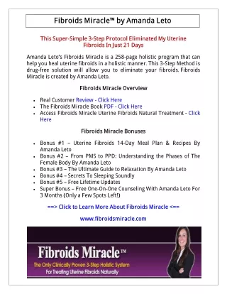 (PDF) Fibroid Miracle Book PDF Free Download: Amanda Leto Fibroids Miracle