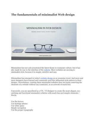 The fundamentals of minimalist Web design