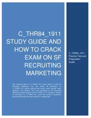 C_THR84_1911 Study Guide and How to Crack Exam on SF Recruiting Marketing