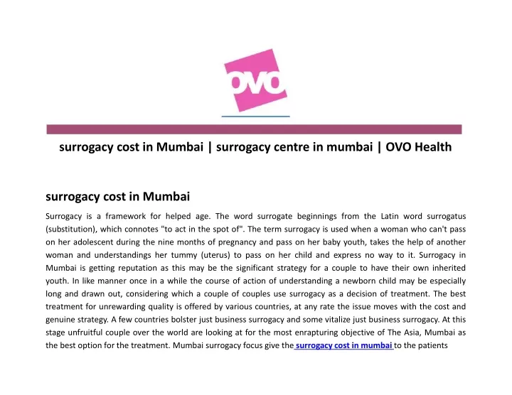 surrogacy cost in mumbai surrogacy centre