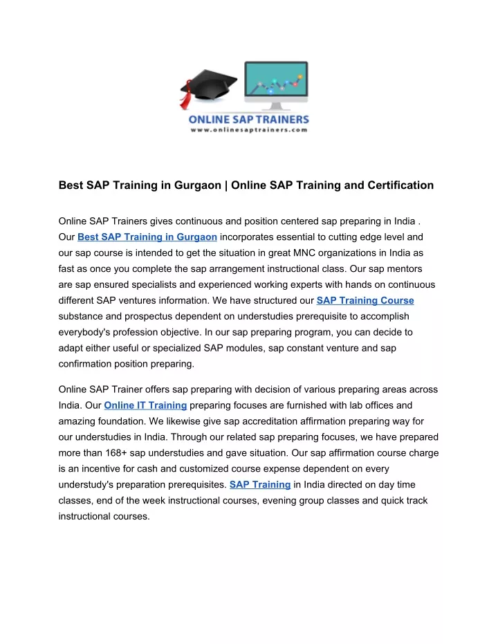 best sap training in gurgaon online sap training