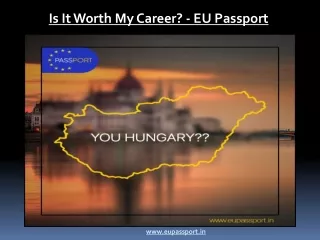 Is It Worth My Career? - EU Passport