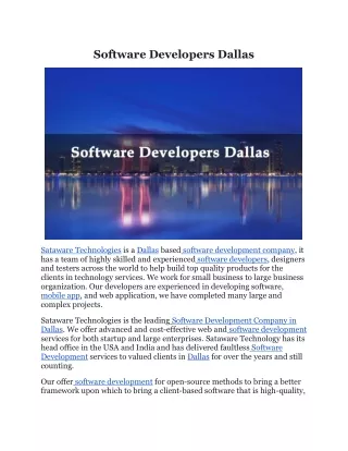 Software Developers Dallas