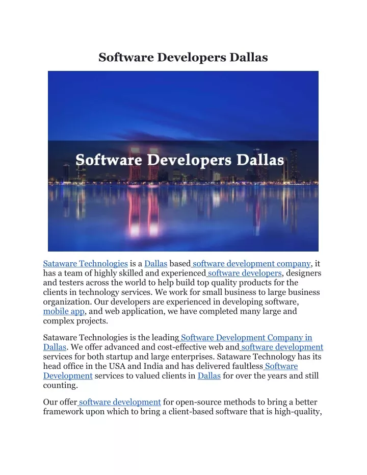 software developers dallas