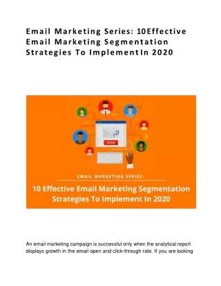10 Effective Email Marketing Segmentation Strategies To Implement In 2020