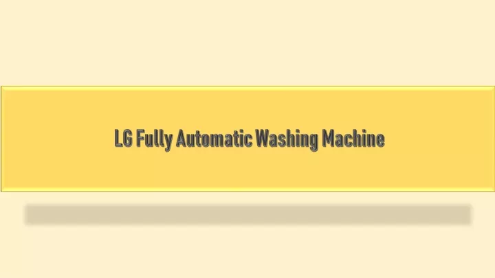 lg fully automatic washing machine