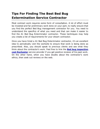 A1 Bed Bug Exterminator