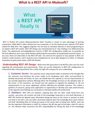 What is a REST API in Mulesoft